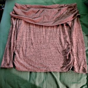 pink off shoulder sweater